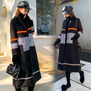 コート オレンジアクセント 刺繍 エンブロイダリー