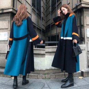 マルチカラースモッグブルーチェスターガウンコート