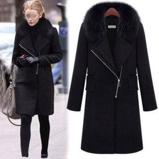 大きめファー エレガント オシャレ スリム ロングコート