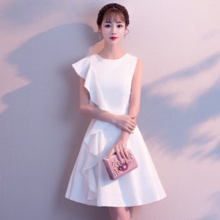 ドレス 結婚式 パーティー お呼ばれ フレア スリット 上品