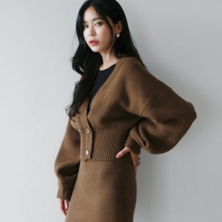 ダブルブレスト ニット タイト セットアップ