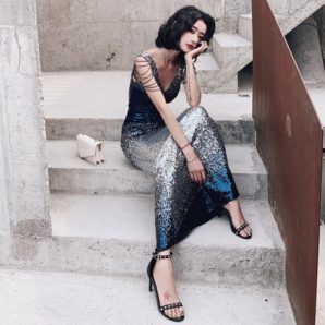 ドレス マキシ セレブ スパンコール ゴージャス