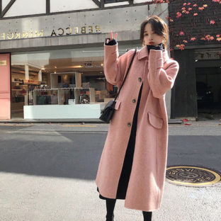 フェミニンカラー ヘリンボーン 隠ボタン 袖ぐりゆったり 2色