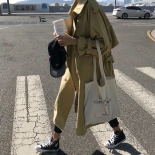オーバーサイズ ダブル ロング丈 トレンチコート
