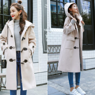 定番 ミディ丈 ダッフル フード ゆったりフィット