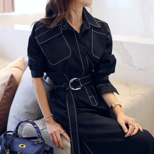 ワンピース シャツワンピ ポケットディテール カジュアル