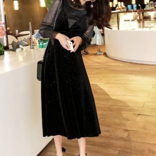 セットアップ お呼ばれ 結婚式 ロング ワンピース シースルー