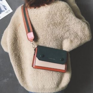 斜めがけ ミニショルダーバッグ ショルダーバッグ バイカラー