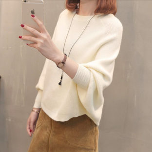 セーター リブニット バットスリーブ フェミニン 4色