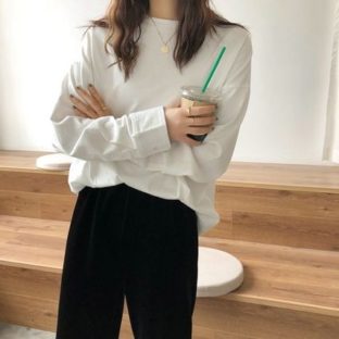 クルーネック ロング シャツ Tシャツ ボリュームス