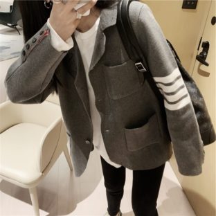 ニット テーラード ジャケット ボーダーライン