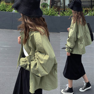 ブルゾン ライト オーバーシルエット リボン