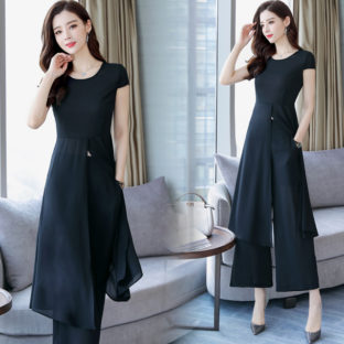 セットアップ ツーピース ロング トップス ワイドパンツ 3色