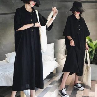 シャツ ワンピース ルーズ プルオーバー サマー ドレス