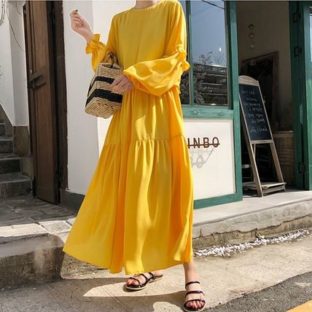 ワンピース ロング フレアスカート