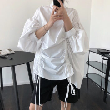 ブラウス シャツ アシンメトリー シャーリング