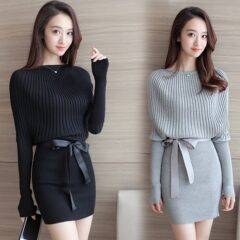 秋に着こなしたい♪ウエストリボンが大人可愛いワンピース