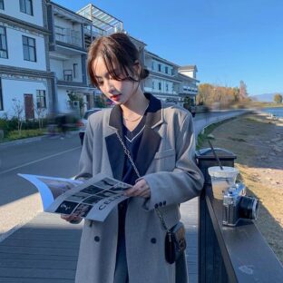 カジュアルロングブレザー