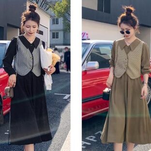 ツーピースハイエンドフレンチチョッキスーツミッドレングス