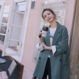 ドレーピーカジュアルスーツジャケット　韓国スタイル　ルーズデザインニッチイントレンディスーツ