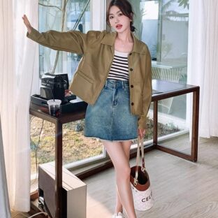 PU レザージャケット オリーブ