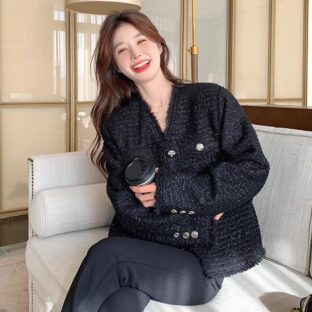 カーディガンジャケット　ライト高級ハイエンド　スタイルショートトップ