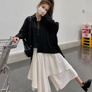 ファッショナブル カーディガンスカートツーピースセット