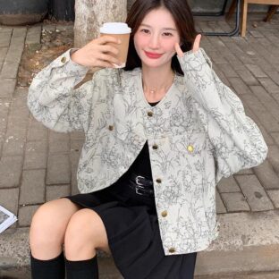 プリントカーディガンジャケット