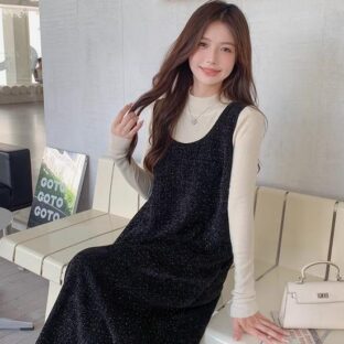 ブラック　シルクベストドレス