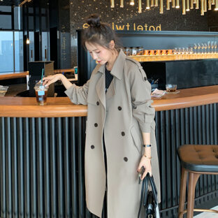 トレンチコート スタンダード ミディ丈 きれいめカジュアル