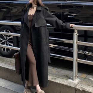 ロング コート トレンチ スエード